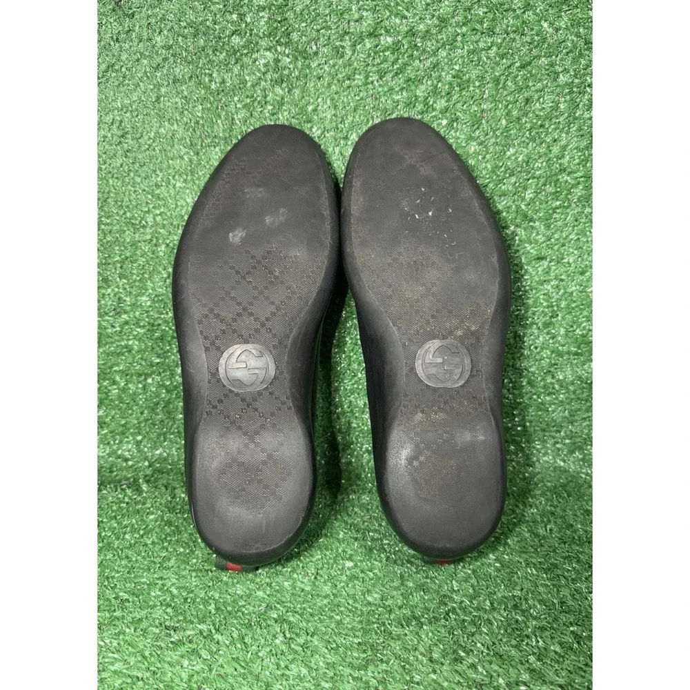 Vintage Gucci Shoes Mens Size 8.5 US Black Leather Slip On Loafers Luxury Italy